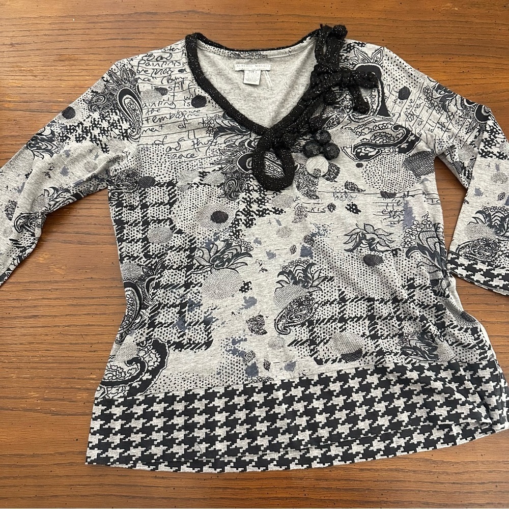 Alberto Makali  pattern vintage  top L
